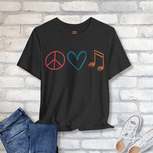 Peace Love Music T-Shirt - Tempo Tribe