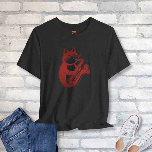Saxy Cat T-Shirt - Tempo Tribe
