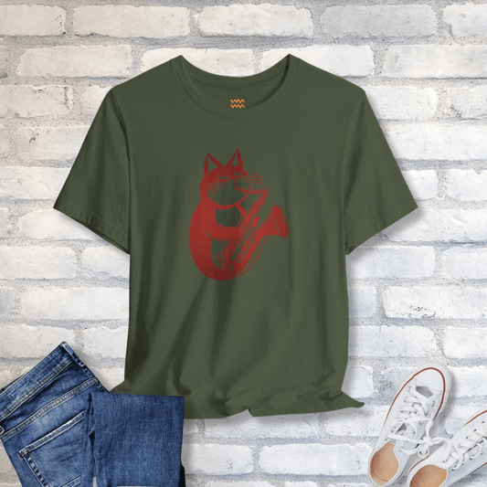Saxy Cat T-Shirt - Tempo Tribe